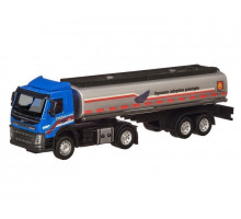 Машина "АВТОПАНОРАМА" Volvo бензовоз, голубой, 1/50, свет, звук, в/к 28*14*10 см