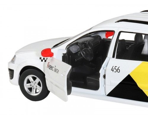 Машина АВТОПАНОРАМА Яндекс.Такси LADA LARGUS, белый, 1/24, свет, звук, в/к 24,5*12,5*10,5 см