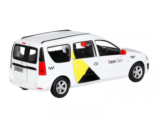 Машина АВТОПАНОРАМА Яндекс.Такси LADA LARGUS, белый, 1/24, свет, звук, в/к 24,5*12,5*10,5 см