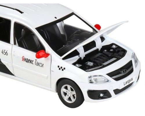 Машина АВТОПАНОРАМА Яндекс.Такси LADA LARGUS, белый, 1/24, свет, звук, в/к 24,5*12,5*10,5 см