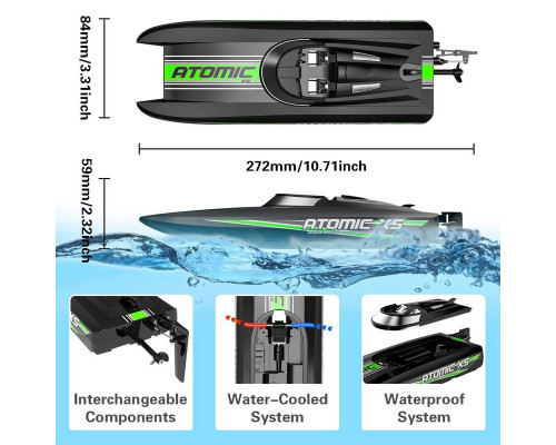Радиоуправляемый катер Volantex RC AtomicXS черный 2.4G LiPo RTR