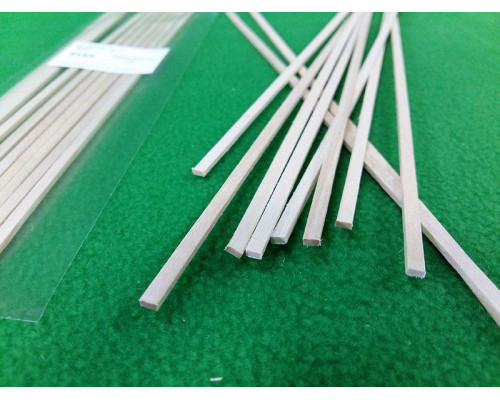 Деревянные рейки 2х4 мм, длина 300 мм, липа, 10 шт