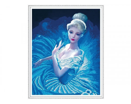 Алмазная мозаика с нанесенной рамкой 40х50 В ВИХРЕ ТАНЦА (12 цветов)