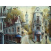 Картина по номерам с цветной схемой на холсте 30х40 Улочки старой Москвы (20 цветов)