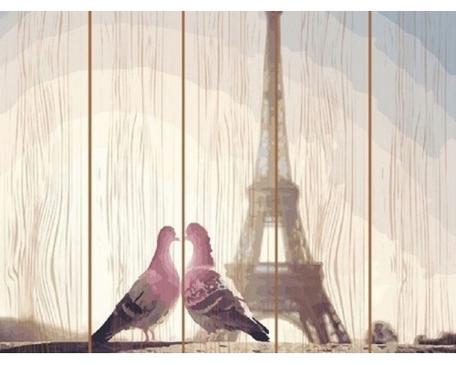 Картина по номерам на дереве 40х50 ГОРОД ЛЮБВИ (24 цвета)