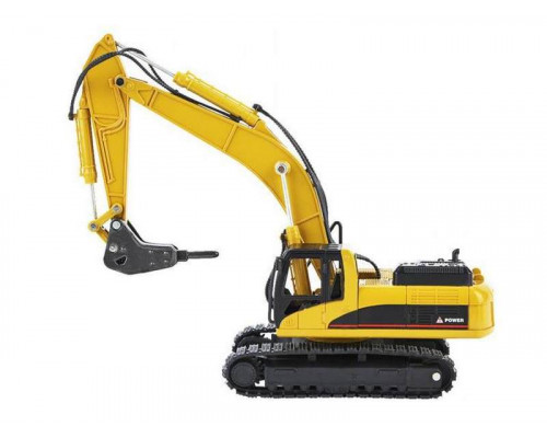 Металлический экскаватор с отбойным молотом HUI NA TOYS 1/40