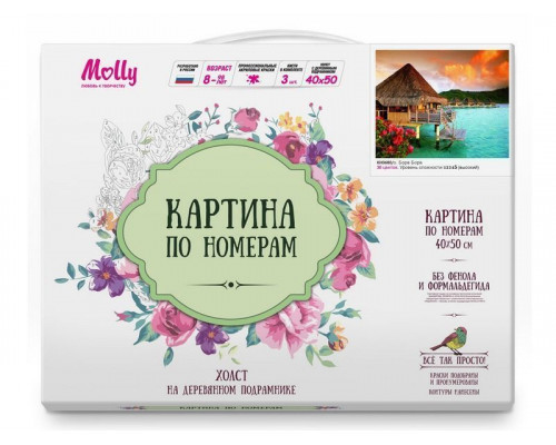 Картина по номерам 40х50 о.Бора Бора (30 цветов)