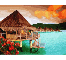 Картина по номерам 40х50 о.Бора Бора (30 цветов)