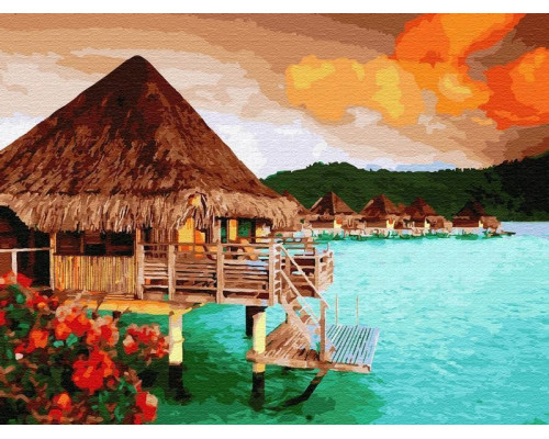 Картина по номерам 40х50 о.Бора Бора (30 цветов)