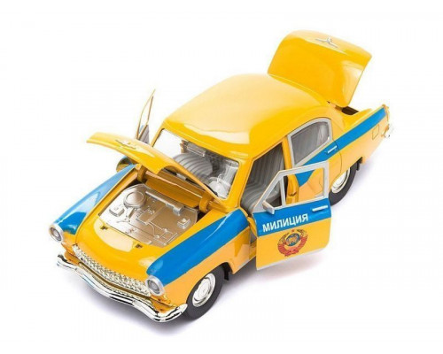 Машина АВТОПАНОРАМА ГАЗ-21 Волга 1/24 в/к  26*12*11см, желтая