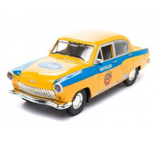 Машина "АВТОПАНОРАМА" ГАЗ-21 "Волга" 1/24 в/к  26*12*11см, желтая
