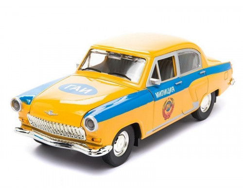 Машина АВТОПАНОРАМА ГАЗ-21 Волга 1/24 в/к  26*12*11см, желтая