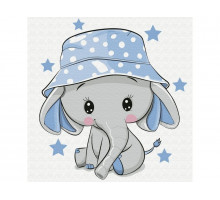 Набор юного художника 20х20 Слонёнок в панамке (10 цветов)
