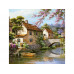 Картина по номерам 30х30 Городок на реке (19 цветов)