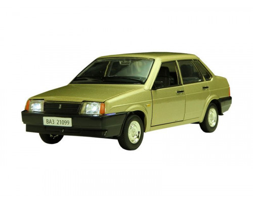 Машина АВТОПАНОРАМА ВАЗ 21099 золотистый, 1:22, инерция, Pull Bаck механизм, в/к 10*12*22 cм