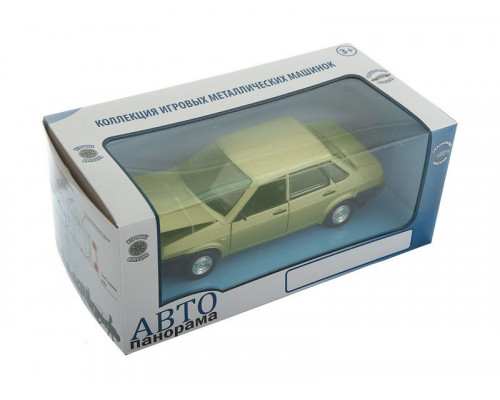 Машина АВТОПАНОРАМА ВАЗ 21099 золотистый, 1:22, инерция, Pull Bаck механизм, в/к 10*12*22 cм