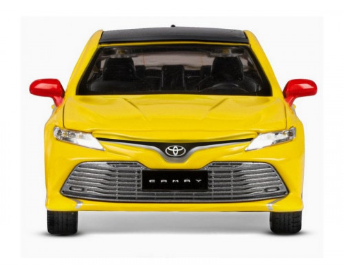 Машина АВТОПАНОРАМА Яндекс Go Toyota Camry, 1/34, желтый, инерция, свет, Алиса, в/к 17,5*13,5*9см