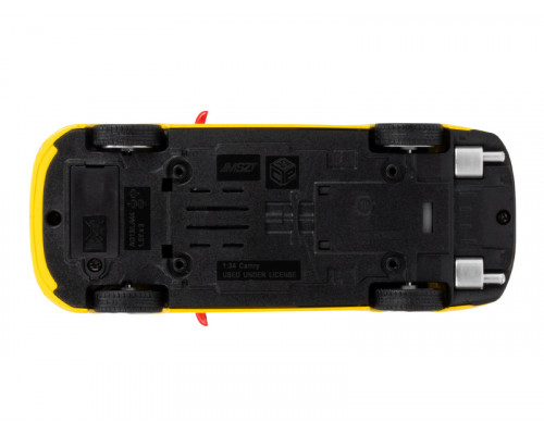 Машина АВТОПАНОРАМА Яндекс Go Toyota Camry, 1/34, желтый, инерция, свет, Алиса, в/к 17,5*13,5*9см