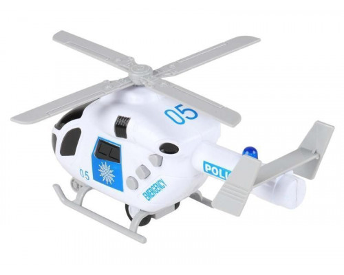 Вертолет AUTODRIVE 20см инерц. на бат. со светом и звуком, белый,  в/к 22,5*10*13,5
