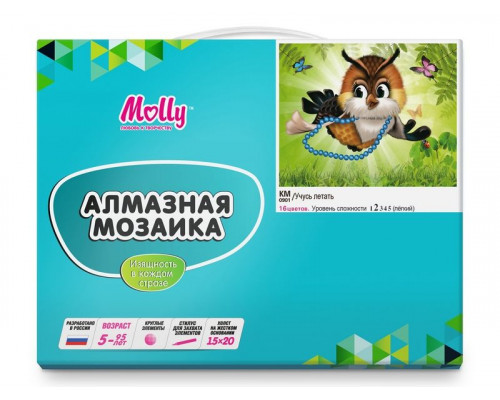 Алмазная мозаика 15х20 УЧУСЬ ЛЕТАТЬ (16 цветов)