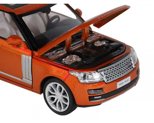 Машина АВТОПАНОРАМА 2013 Range Rover, оранжевый, 1/34, свет, звук, инерция, в/к 17,5*13,5*9 см