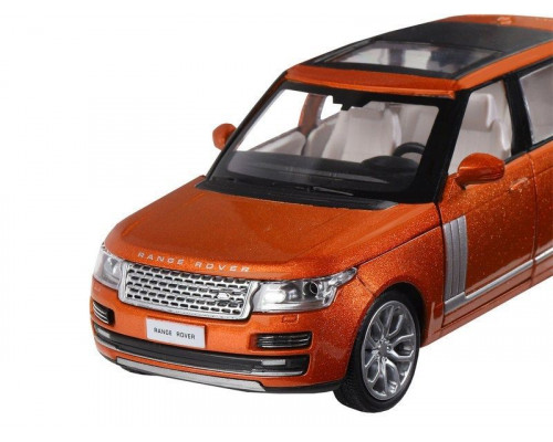 Машина АВТОПАНОРАМА 2013 Range Rover, оранжевый, 1/34, свет, звук, инерция, в/к 17,5*13,5*9 см