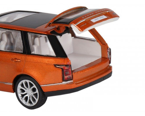 Машина АВТОПАНОРАМА 2013 Range Rover, оранжевый, 1/34, свет, звук, инерция, в/к 17,5*13,5*9 см