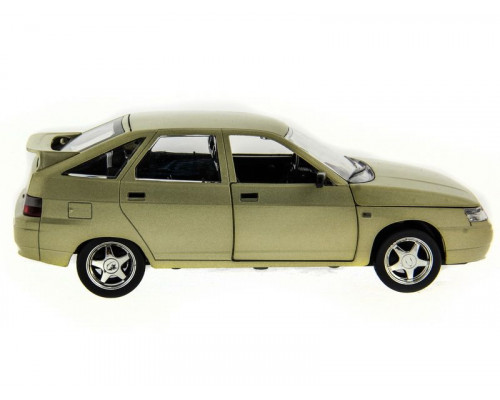 Машина АВТОПАНОРАМА ВАЗ 2112 бежевая,1/22, инерция, Pull Bаck механизм, в/к 10*12*22 cм