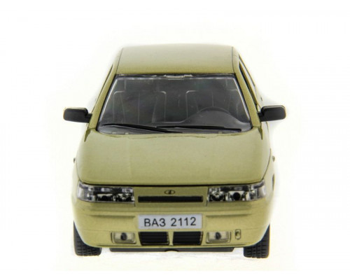 Машина АВТОПАНОРАМА ВАЗ 2112 бежевая,1/22, инерция, Pull Bаck механизм, в/к 10*12*22 cм