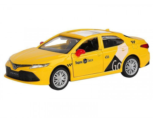 Машина АВТОПАНОРАМА Яндекс GO Toyota Camry, 1/43, желтый, инерция, откр. двери, 17,5*12,5*6,5 см