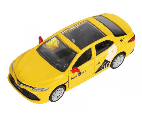 Машина АВТОПАНОРАМА Яндекс GO Toyota Camry, 1/43, желтый, инерция, откр. двери, 17,5*12,5*6,5 см