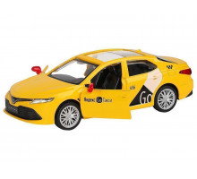 Машина "АВТОПАНОРАМА" Яндекс GO Toyota Camry, 1/43, желтый, инерция, откр. двери, 17,5*12,5*6,5 см