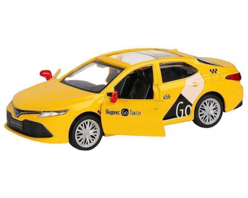 Машина АВТОПАНОРАМА Яндекс GO Toyota Camry, 1/43, желтый, инерция, откр. двери, 17,5*12,5*6,5 см