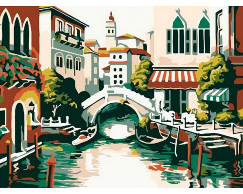 Картина по номерам 15х20 Старинный мостик (10 цветов)