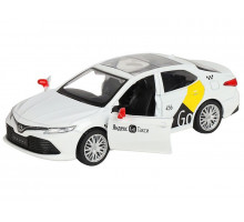 Машина "АВТОПАНОРАМА" Яндекс GO Toyota Camry, 1/43, белый, инерция, откр. двери, 17,5*12,5*6,5 см