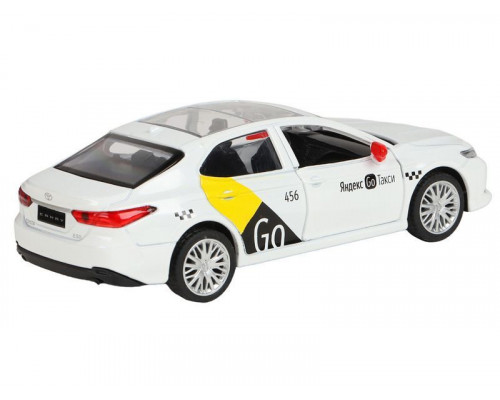 Машина АВТОПАНОРАМА Яндекс GO Toyota Camry, 1/43, белый, инерция, откр. двери, 17,5*12,5*6,5 см
