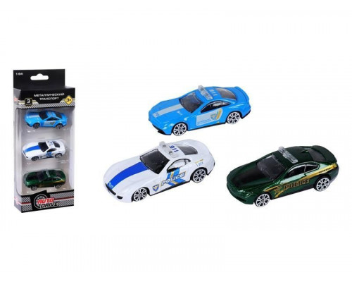 Набор металлических машинок AUTODRIVE Гоночные машины 3шт. в/к 23*9,4*4см.