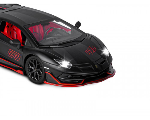 Машина АВТОПАНОРАМА Lamborghini SVJ, 1/24, черный, свет, звук, в/к 24,5х12,5х10,5 см