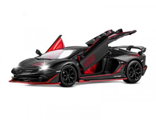 Машина АВТОПАНОРАМА Lamborghini SVJ, 1/24, черный, свет, звук, в/к 24,5х12,5х10,5 см