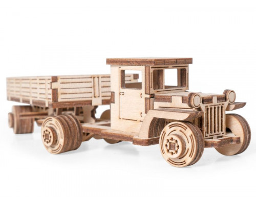 Деревянный конструктор Lemmo Грузовичок ЛТ с прицепом, 58 деталей