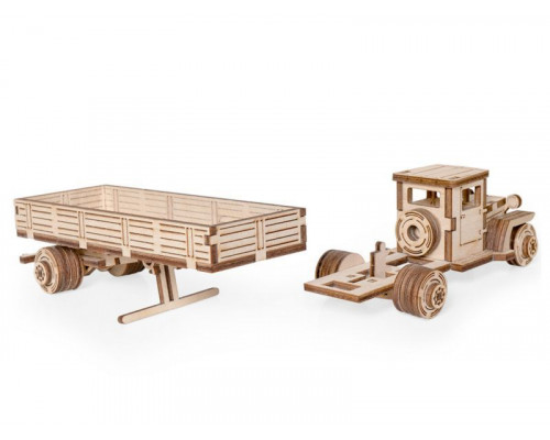 Деревянный конструктор Lemmo Грузовичок ЛТ с прицепом, 58 деталей