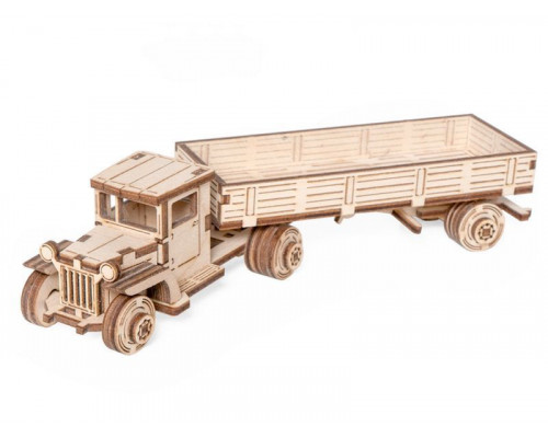 Деревянный конструктор Lemmo Грузовичок ЛТ с прицепом, 58 деталей
