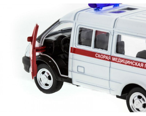 Машина АВТОПАНОРАМА инерц. ГАЗель (скорая) 1/50, в/к 14,5*8*5,5 см