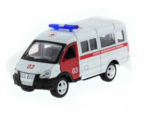 Машина АВТОПАНОРАМА инерц. ГАЗель (скорая) 1/50, в/к 14,5*8*5,5 см