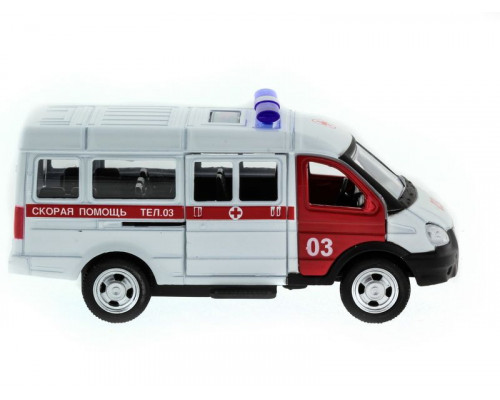 Машина АВТОПАНОРАМА инерц. ГАЗель (скорая) 1/50, в/к 14,5*8*5,5 см