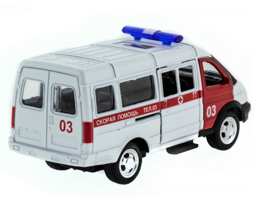 Машина АВТОПАНОРАМА инерц. ГАЗель (скорая) 1/50, в/к 14,5*8*5,5 см