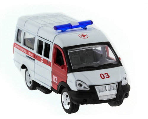 Машина АВТОПАНОРАМА инерц. ГАЗель (скорая) 1/50, в/к 14,5*8*5,5 см