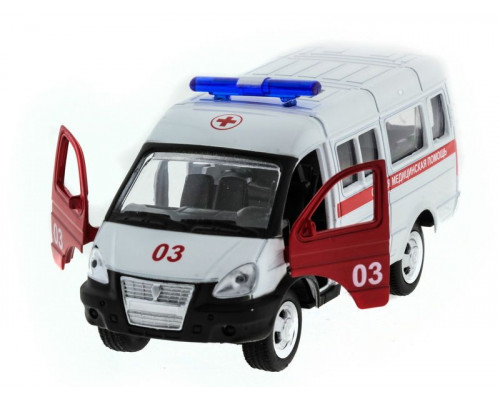 Машина АВТОПАНОРАМА инерц. ГАЗель (скорая) 1/50, в/к 14,5*8*5,5 см