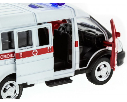 Машина АВТОПАНОРАМА инерц. ГАЗель (скорая) 1/50, в/к 14,5*8*5,5 см