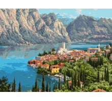 Картина по номерам 40х50 ПРИЩЕПА. ГОРОДОК У МОРЯ (35 цветов)